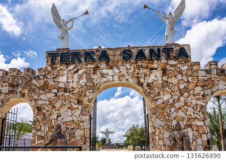 Christ The Redeemer at Terra Santa Square in Parnaiba, Piaui Brazil. Religion Background. Christ The Redeemer at Terra Santa Square in Parnaiba, Piaui Brazil. Religion Background. 135626890