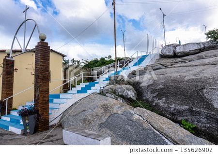 Stone of the Grotto of Our Lady of Lourdes in Chaval, Ceara, Brazil 135626902