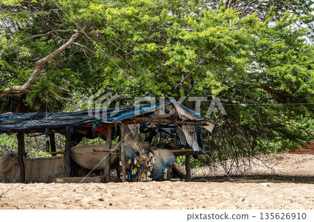 Little village located at Ilha das Canarias, Brazil. Delta do Parnaiba and Delta das Americas. Little village located at Ilha das Canarias, Brazil. Delta do Parnaiba and Delta das Americas. 135626910