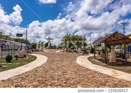 Christ The Redeemer at Terra Santa Square in Parnaiba, Piaui Brazil. Religion Background. Christ The Redeemer at Terra Santa Square in Parnaiba, Piaui Brazil. Religion Background. 135626917