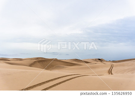 Dunes and lagoons of Atins, Lencois Maranhenses, Barreirinhas, Brazil. White sand dunes with pools of fresh water Dunes and lagoons of Atins, Lencois Maranhenses, Barreirinhas, Brazil. White sand dunes with pools of fresh water 135626950