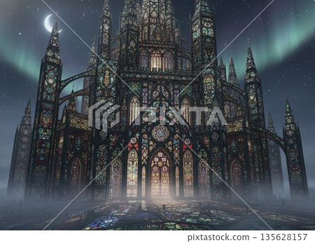 神聖建築美麗的夜景 135628157