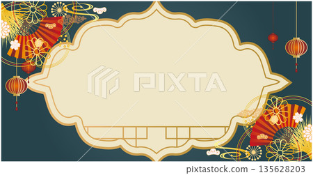 中式邊框裝飾背景 135628203