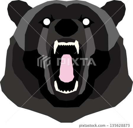 兇猛的熊臉正面 135628873