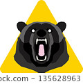 熊警告標誌 135628963