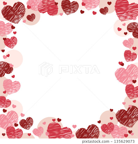 可愛的心型鑲嵌相框 情人節裝飾 紅色 135629073