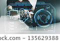 AI technology, Artificial Intelligence, Chatbot Chat and talk with AI, Using laptop for search and find data by command prompt, robot learning machine create or generate picture or article auto 135629388