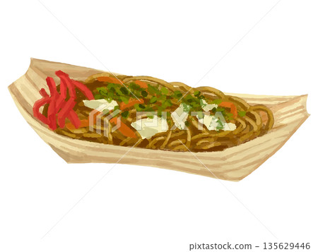 節日炒麵插圖 節日炒麵插圖 135629446