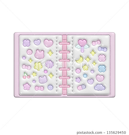 可愛3D立體貼紙書 - 粉紅色 135629450