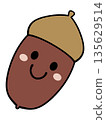 Simple and cute acorn character illustration material 135629514