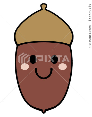 Simple and cute acorn character illustration material Simple and cute acorn character illustration material 135629515