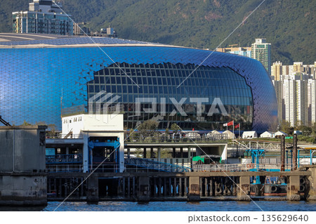 Sept 14 2025 Kai Tak Stadium under construction in Hong Kong Sept 14 2025 Kai Tak Stadium under construction in Hong Kong 135629640