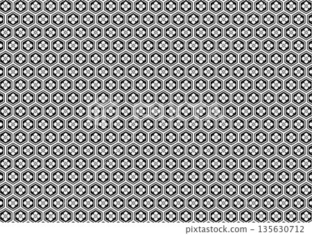 Seamless Japanese pattern [Tortoise shell] 135630712