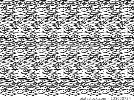 Japanese seamless pattern [Wave] 135630724