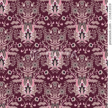 Deep Plum Romantic Folk Damask Deep Plum Romantic Folk Damask 135631019
