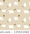 Bicolor Ragdoll Seamless Pattern - Animal and Pet Hand-Drawn Watercolor Illustration Background Material 135631082