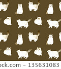 Bicolor Ragdoll Seamless Pattern - Animal and Pet Hand-Drawn Watercolor Illustration Background Material 135631083