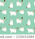 Bicolor Ragdoll Seamless Pattern - Animal and Pet Hand-Drawn Watercolor Illustration Background Material 135631084