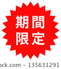 "Limited Time Offer" sticker, stamp design, red jagged circle 135631291