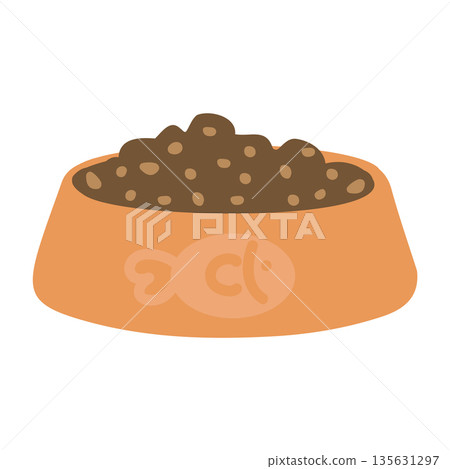 Bowl of Dry Cat Food Bowl of Dry Cat Food 135631297
