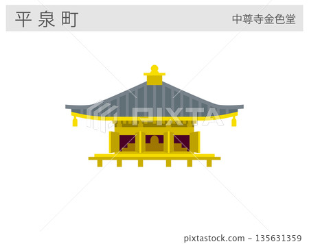Illustration of a tourist attraction in Hiraizumi Town, Iwate Prefecture: Chusonji Golden Hall (World Heritage Site) 135631359