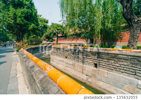 Palaces, pagodas inside the territory of the Forbidden City Museum in Beijing,China. 135632055