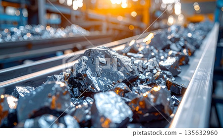 傳送帶上運輸的稀土礦石：資源供應與生產線 135632960