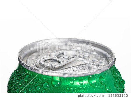 A can of soda with condensation on the outside A can of soda with condensation on the outside 135633120