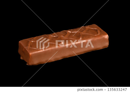 A chocolate bar with a brown wrapper 135633247