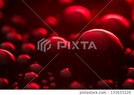 A close up of many red spheres 135633320