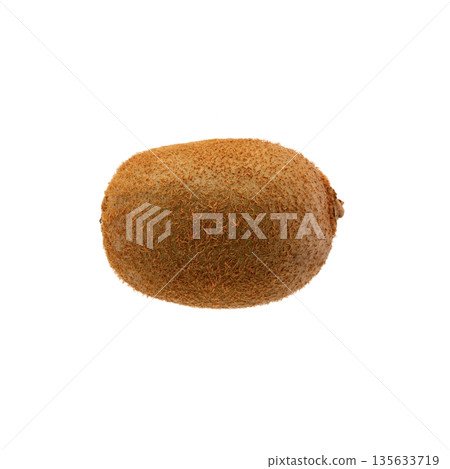 A ripe kiwi fruit is shown on a white background A ripe kiwi fruit is shown on a white background 135633719