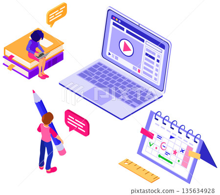 Online distance education from home 135634928