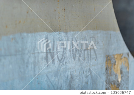 Faded NO WAR'Graffiti on Concrete Wall Faded NO WAR'Graffiti on Concrete Wall 135636747