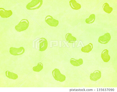 背景素材插圖,描繪了許多豆子在黃綠色背景上排列的圖案。 背景素材插圖,描繪了許多豆子在黃綠色背景上排列的圖案。 135637090