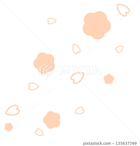 Light orange simple flowers and petals Light orange simple flowers and petals 135637399