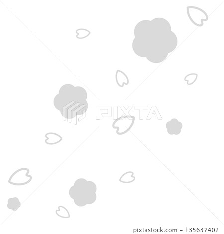 Gray simple flowers and petals Gray simple flowers and petals 135637402