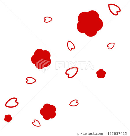 紅色單瓣花朵和花瓣 紅色單瓣花朵和花瓣 135637415