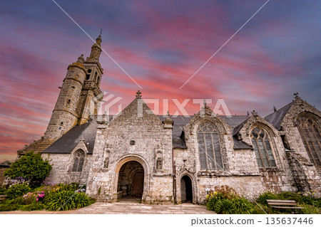 parish close church of plogonnec, finistere, brittany, france parish close church of plogonnec, finistere, brittany, france 135637446