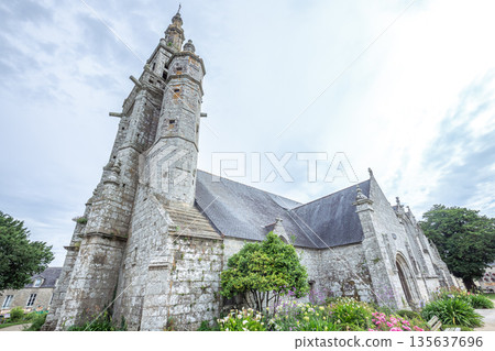 parish close church of plogonnec, finistere, brittany, france 135637696