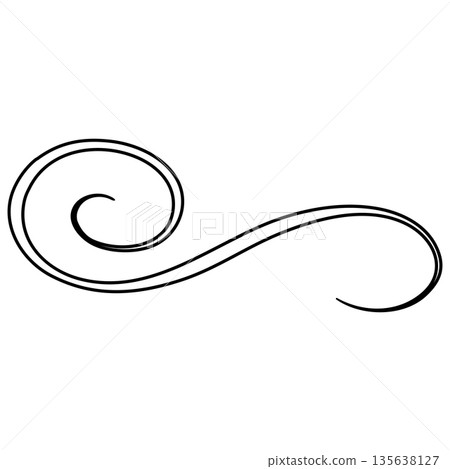 Elegant black flourish swirl ornament, flourish design bold black curve line Elegant black flourish swirl ornament, flourish design bold black curve line 135638127