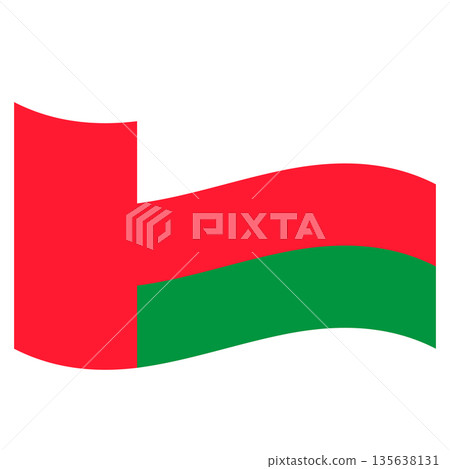Oman National Flag Icon with Emblem for Cultural and Design Themes 135638131