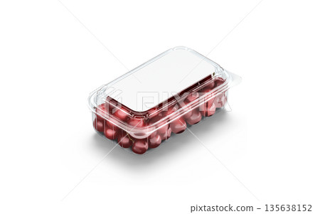 Blank plastic box with cherry mockup, png, transparent background, 3d rendering. Empty red sweet cherries container mock up, cut out. Clear summer fresh berry heap supermarket packaging template. Blank plastic box with cherry mockup, png, transparent background, 3d rendering. Empty red sweet cherries container mock up, cut out. Clear summer fresh berry heap supermarket packaging template. 135638152