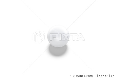 Blank white plastic table tennis ball mockup, png, transparent background, 3d rendering. Empty round tabletennis equipment mock up, cut out. Clear sporty circle bal for ping-pong mokcup template. 135638157