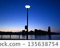 Street lights and coastal night view 135638754