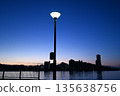 Street lights and coastal night view 135638756