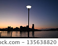 Street lights and coastal night view 135638820