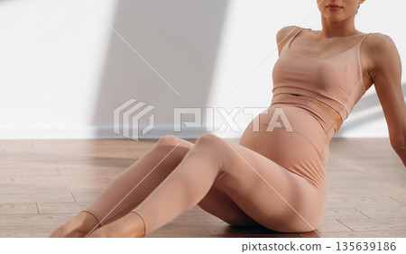 Maternity conception. Pregnant woman is indoors 135639186