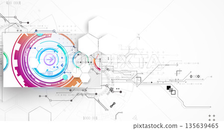 Abstract technology background. Communication concept, futuristic digital innovation background. Vector illustration 135639465