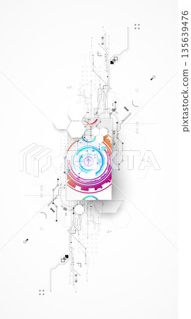 Abstract technology background. Communication concept, futuristic digital innovation background. Vector illustration Abstract technology background. Communication concept, futuristic digital innovation background. Vector illustration 135639476