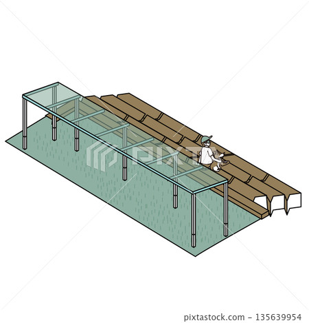 Illustration material of people relaxing in foot baths at tourist facilities and parks Illustration material of people relaxing in foot baths at tourist facilities and parks 135639954